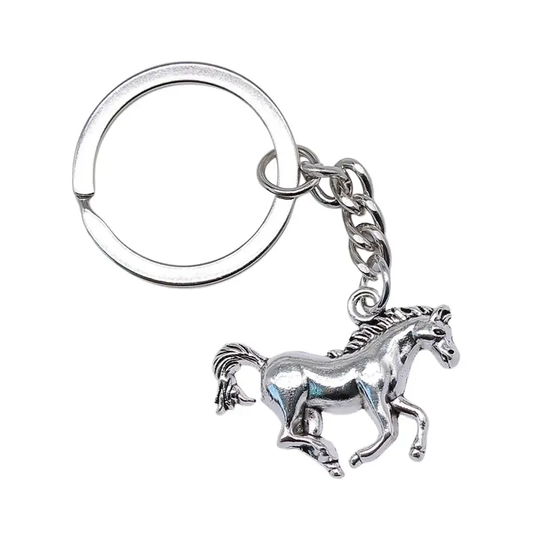 Silver Horse Alloy Keychain