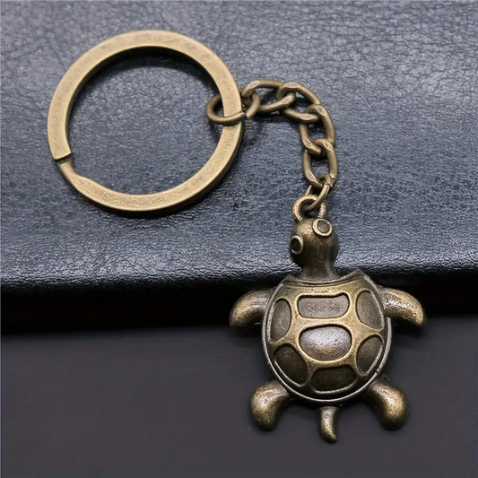 Turtle Figure Metallic Keychain