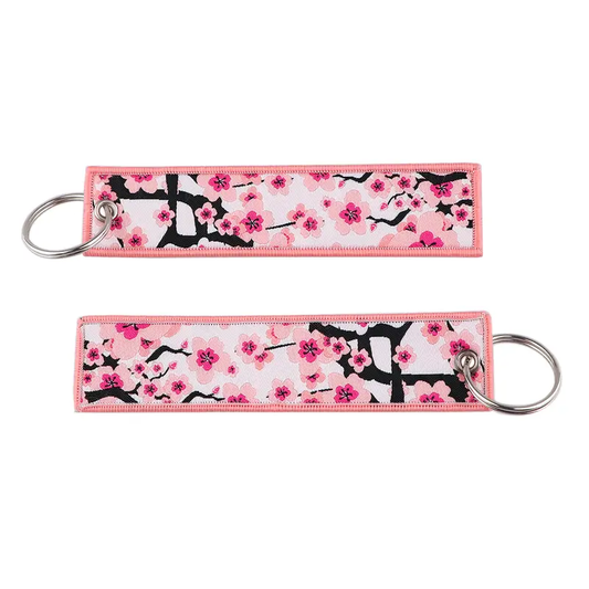 Sakura Flower Blossom Embroidered Key-tag Keychain